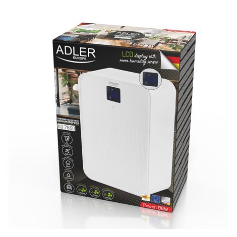 Adler | Thermo-electric Dehumidifier | AD 7860 | Power 150 W | Suitable for rooms up to 30 m³ | Suitable for rooms up to m² | W - 2